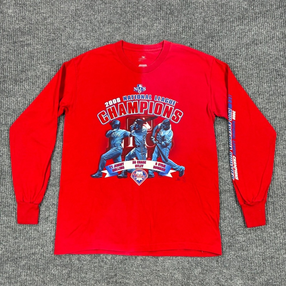 Philadelphia Phillies 2008 National League Champions Long Sleeve Shirt Mens M